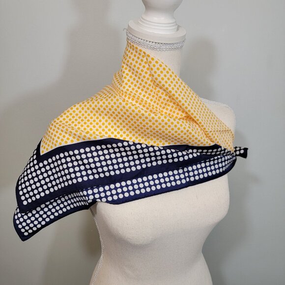 Vintage‎ Baar and Beards Scarf 26 In Square Polyester Polka Dot Scarf Italy - Picture 5 of 5